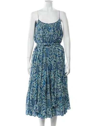 Pre-owned Rhode Printed Long Dress In Blue