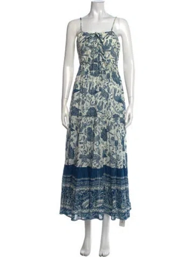 Pre-owned Rhode Printed Long Dress In Blue
