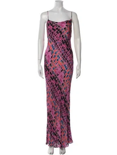 Pre-owned Rhode Printed Long Dress In Blue