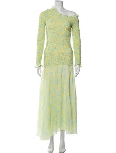 Pre-owned Rhode Printed Long Dress In Blue