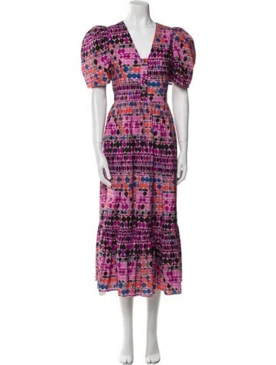 Pre-owned Rhode Printed Long Dress In Multi