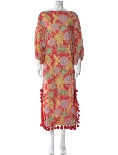 Pre-owned Rhode Printed Long Dress In Multi