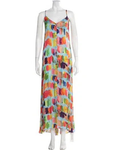 Pre-owned Rhode Printed Long Dress In Multi