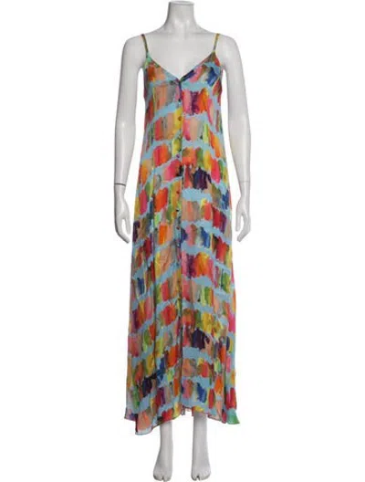 Pre-owned Rhode Printed Long Dress In Multicolor
