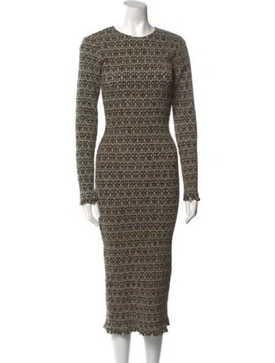 Pre-owned Rhode Printed Long Dress In Neutral