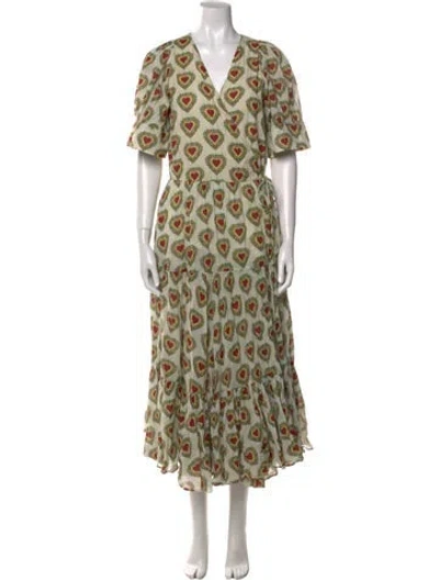 Pre-owned Rhode Printed Long Dress In Neutral