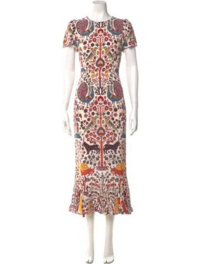 Pre-owned Rhode Printed Long Dress In Neutral
