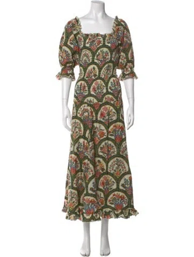 Pre-owned Rhode Printed Long Dress In Neutral
