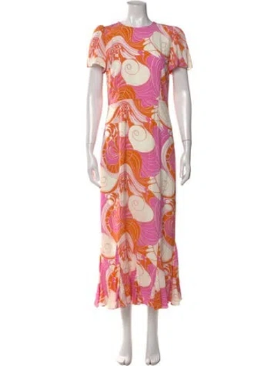 Pre-owned Rhode Printed Long Dress In Neutral