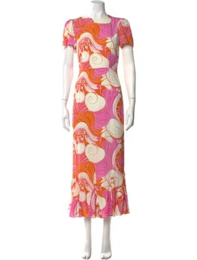 Pre-owned Rhode Printed Long Dress In Neutral