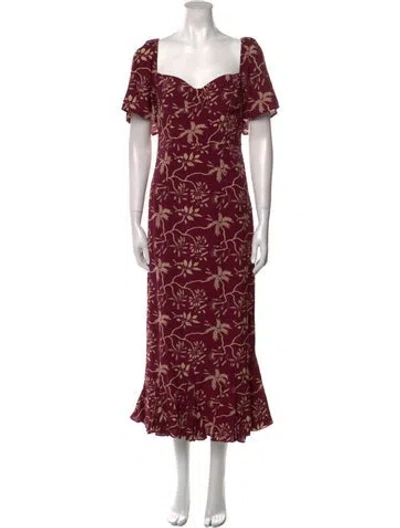 Pre-owned Rhode Printed Long Dress In Pink