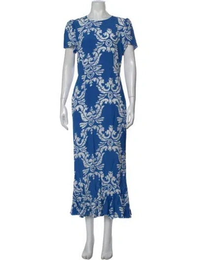 Pre-owned Rhode Printed Long Dress W/ Tags In Blue