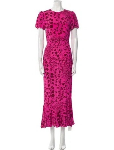 Pre-owned Rhode Printed Long Dress W/ Tags In Pink