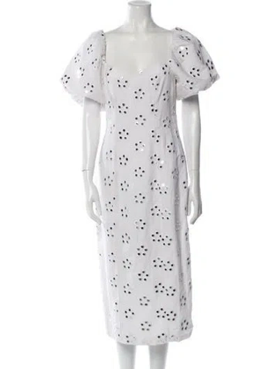 Pre-owned Rhode Printed Long Dress In White