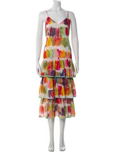 Pre-owned Rhode Printed Long Dress In White
