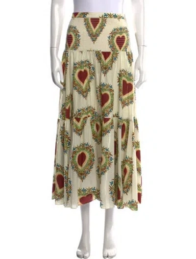 Pre-owned Rhode Printed Long Skirt In Neutrals