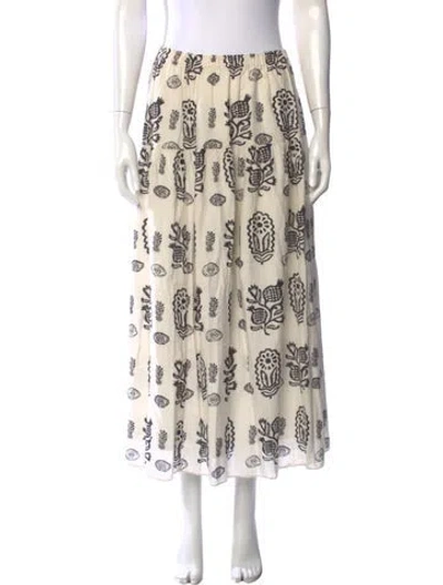 Pre-owned Rhode Printed Long Skirt In White