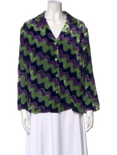 Pre-owned Rhode Printed Long Sleeve Blouse W/ Tags In Multi