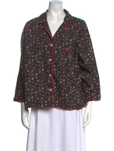 Pre-owned Rhode Printed Long Sleeve Top In Black