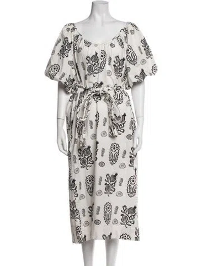 Pre-owned Rhode Printed Midi Length Dress In Black/neutrals
