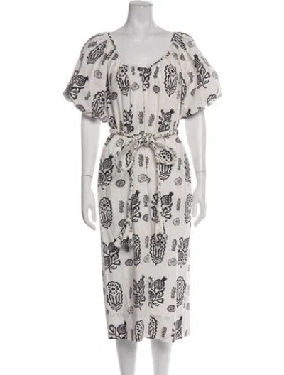 Pre-owned Rhode Printed Midi Length Dress In Multicolor