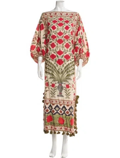 Pre-owned Rhode Printed Midi Length Dress In Neutral