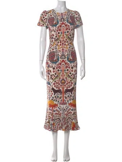 Pre-owned Rhode Printed Midi Length Dress In Neutral