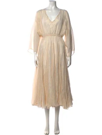 Pre-owned Rhode Printed Midi Length Dress In Neutrals