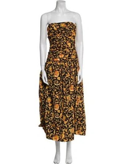 Pre-owned Rhode Printed Midi Length Dress W/ Tags In Black