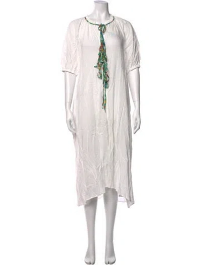 Pre-owned Rhode Printed Midi Length Dress In White