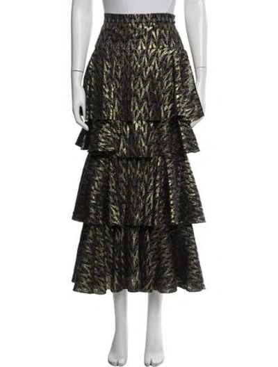 Pre-owned Rhode Printed Midi Length Skirt In Black