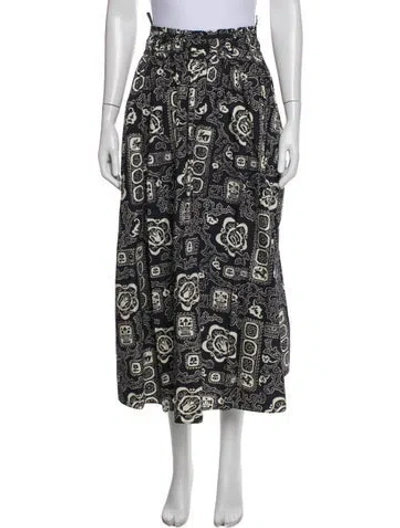 Pre-owned Rhode Printed Midi Length Skirt In Black