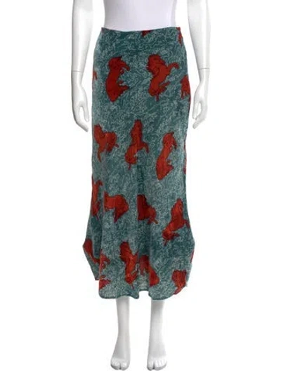 Pre-owned Rhode Printed Midi Length Skirt In Blue