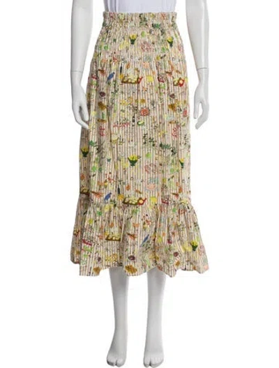 Pre-owned Rhode Printed Midi Length Skirt In Multi