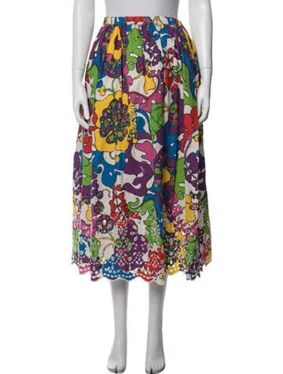 Pre-owned Rhode Printed Midi Length Skirt In Multicolor