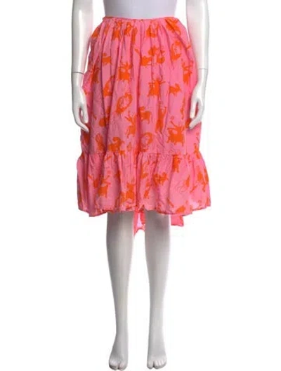 Pre-owned Rhode Printed Midi Length Skirt In Pink