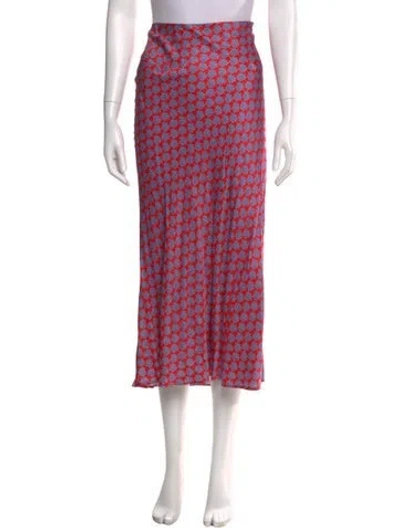Pre-owned Rhode Printed Midi Length Skirt In Red