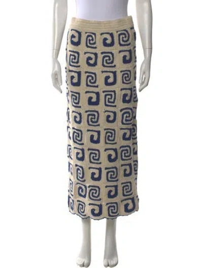 Pre-owned Rhode Printed Midi Length Skirt W/ Tags In Neutral