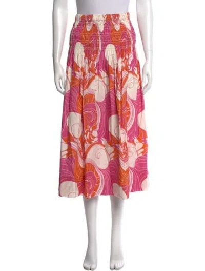 Pre-owned Rhode Printed Midi Length Skirt W/ Tags In Pink
