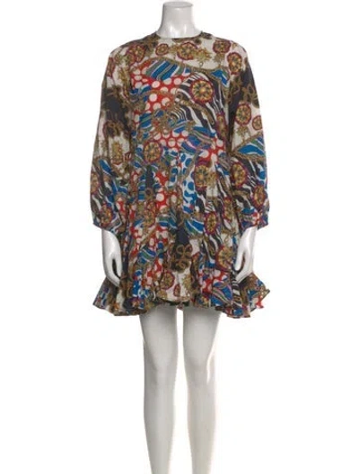 Pre-owned Rhode Printed Mini Dress In Black