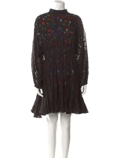 Pre-owned Rhode Printed Mini Dress In Black