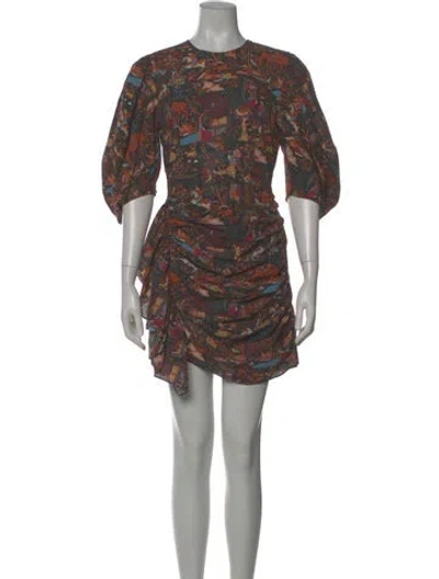 Pre-owned Rhode Printed Mini Dress In Black