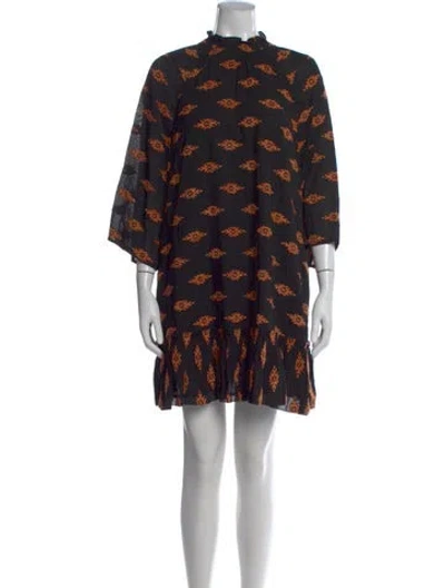 Pre-owned Rhode Printed Mini Dress In Black