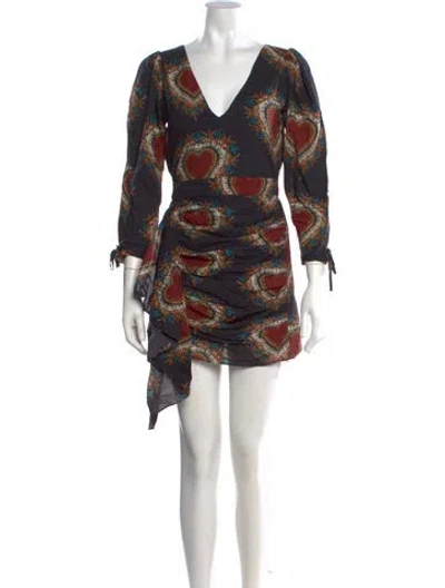 Pre-owned Rhode Printed Mini Dress In Black