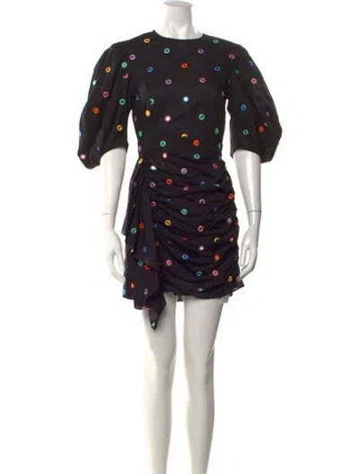 Pre-owned Rhode Printed Mini Dress In Black