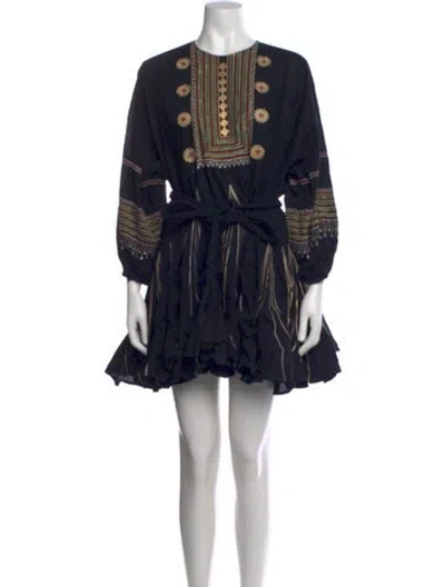 Pre-owned Rhode Printed Mini Dress In Black