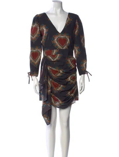 Pre-owned Rhode Printed Mini Dress In Black