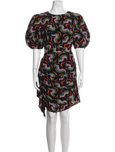 Pre-owned Rhode Printed Mini Dress In Black