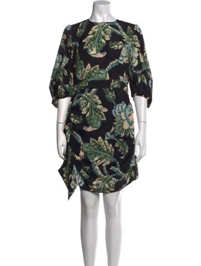 Pre-owned Rhode Printed Mini Dress In Black