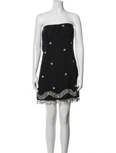 Pre-owned Rhode Printed Mini Dress In Black